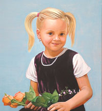 Girl with  roses